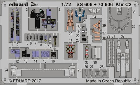 Eduard 1/72 Zoom photoetch detail set for Kfir C2 kit by AMK - 72606