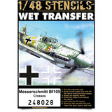 HGW 1/48 scale Stencils wet transfer Crosses for Messerschmitt Bf109 - 248028