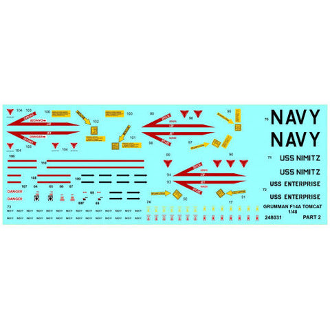 HGW 1/48 stencils and RBFs for Grumman F-14 Tomcat kits - 248031 wet transfer HGW 1/48 stencils and RBFs for Grumman F-14 Tomcat kits - 248031 wet transfer