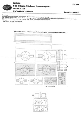 New Ware 1/48 H-21C Shawnee Flying Banana Vietnam marking masks for Italeri Kit