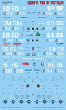 Caracal Models decals 1/72 CD72071 - USAF F-100 in Vietnam