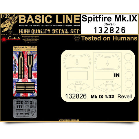 HGW 1/32 Spitfire Mk.IX Seatbelts and mask for Revell - Basic Line - 132826