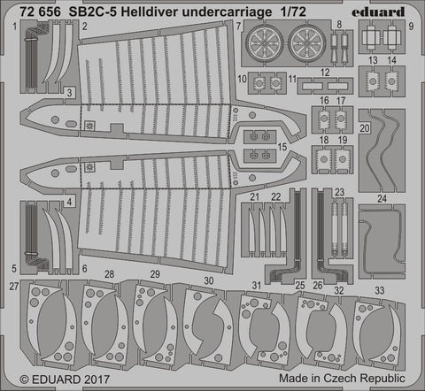 Eduard 1/72 photoetch undercarriage SB2C-5 Helldiver kit Special Hobby - 72656