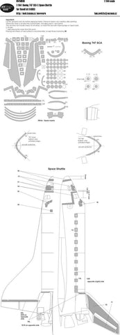 New Ware 1/144 masks Boeing 747 SCA & Space Shuttle kabuki - NWM006