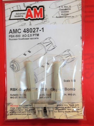 Advanced Modeling 1/48 RBK-500 AO-2.5 PTM Cluster Bomb NO nose cone AMC48027-1