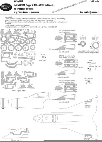 New Ware Mask 1/48 MiG-23ML Flogger-G ADVANCED kabuki for Trumpeter kit 02855