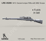 Live Resin 1:35 M1C Garand sniper Rifle with M82 Scope - LRE35206