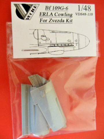 Vector 1/48 resin VDS48-110 Bf 109G-6 Erla cowlings for Zvezda kit