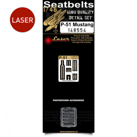 HGW 1/48 Seatbelts for P-51 Mustang aircraft model kits - 148554 - Laser cut