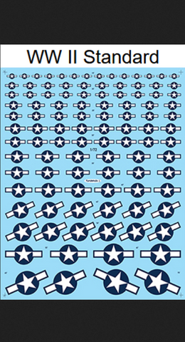 Fundekals 1/72 scale STARS AND BARS WW II Standard decals - FUN72008