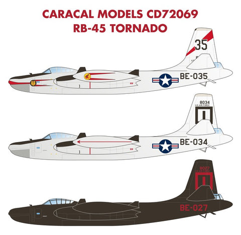 Caracal 1/72 decals CD72069 - decals for the RB-45 Tornado by Valom