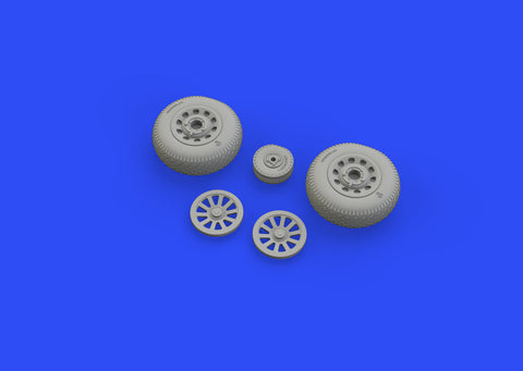 Brassin Resin 1/48 Scale P-51D wheels pointed cross tread - 648513 for Eduard