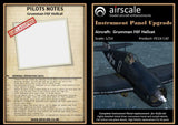 Airscale 1/24 scale F6F Hellcat photoetch inst. panel & decal PE24CAT for Airfix