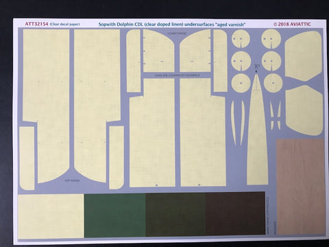 Aviattic 1/32 decals Sopwith Dolphin CDL aged varnish undersurfaces - ATT32154