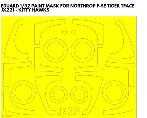 Eduard 1/32 Scale Masks for Northrop F-5E Tiger TFace by Kitty Hawk - JX221