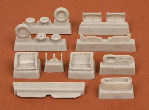 SBS Model 1/72 resin Mig-21bis wheel bays & wheels - Zvezda SBS72008