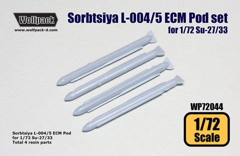 Wolfpack 1/72 Sorbtsiya L-004/5 ECM Pod set for Su-27/33 (4 pcs) - WP72044