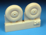 1/72 BarracudaCast BR72249 Beaufighter Late Wheels - Treaded Tyres for Airfix