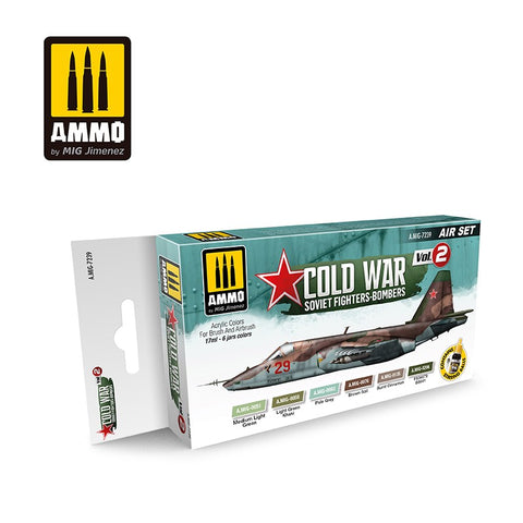 Ammo Mig Jimenez COLD WAR VOL.2 SOVIET FIGHTERS Acrylics AMIG 7239 6 jars 17mL