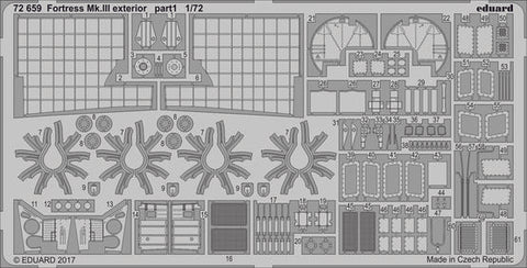 Eduard 1/72 PE Fortress Mk. III exterior for Airfix - 72659