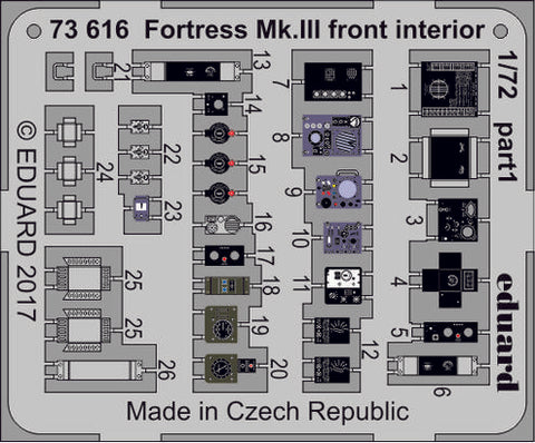 Eduard 1/72 PE Fortress Mk. III front interior for Airfix - 73616