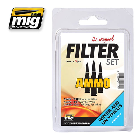 Ammo Mig Jimenez FILTER SET FOR WINTER AND UN vehicles weathering set AMIG-7450