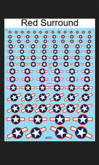 Fundekals 1/72 scale STARS AND BARS Red Surround decals - FUN72009 Fundekals 1/72 scale STARS AND BARS Red Surround decals - FUN72009