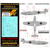 HGW 1/48 Wet Transfers PLUS combo set for Bf109 Afrika - 248064 for Eduard