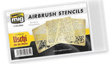 Uschi Photoetch Trinity Splatter Airbrush Stencils Worn/Distressed Effect #4014
