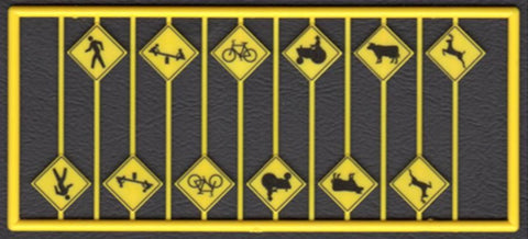 Tichy Train Group #8253 HO Scale Picture Warning Signs (12 pcs) 6 Different styles