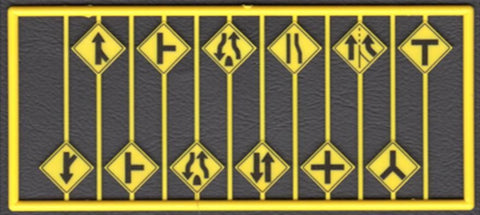 Tichy Train Group #8255 HO Scale Road Path Warning Signs (12 pcs) Different styles