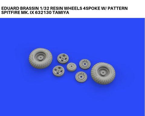 Eduard Brassin 1/32 resin wheels 4spoke w/ pattern Spitfire Mk. IX 632130 Tamiya