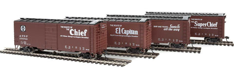 Walthers 910-51400 HO scale 40' PS-1 Santa Fe Boxcar 4-Pack Set #1