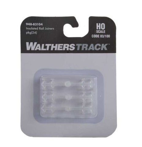 Walthers 948-83104 HO Code 83 or 100 Insulated Rail Joiners - pkg(24)