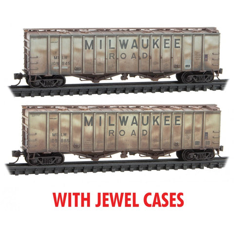 Micro Trains 98305024 N Scale Milwaukee Road 109885 & 109945 Weathered (2-pk)