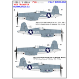 HGW 1/32 scale F4U-1 BIRDCAGE Wet Transfers - 232904