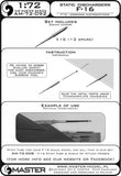 Master Model 1/72 Static Dischargers for F-16 Falcon AM72092 x 3 sets