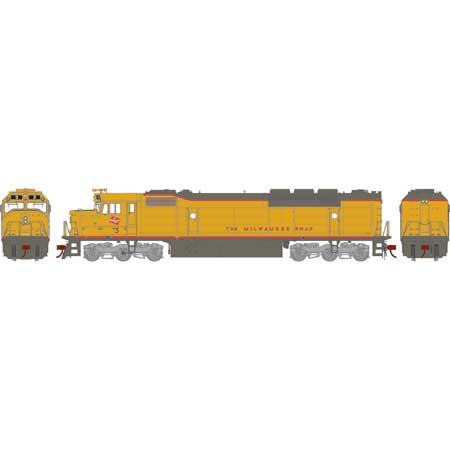 ATHEARN G28600 HO Scale F45 w/DCC & Sound, MILWAUKEE Rd/Yellow & Gray #3