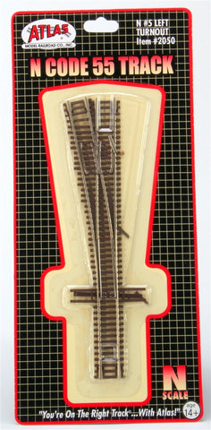 Atlas #2050 N Scale Code 55 Track #5 Left Hand Turnout