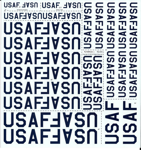 Fundekals 1/72 decals of USAF & U.S. AIR FORCE Titles - FUN72015