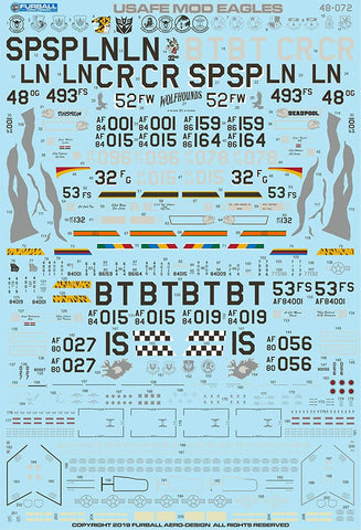 Furball 1/48 decals F-15 A/C/D Eagle USAFE Mod Eagles FUR48072