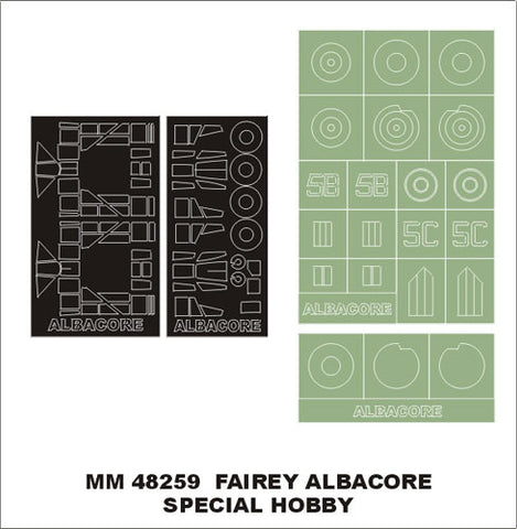 Montex 1/48 masks & markings for Special Hobby kit#48045 Albacore Mk I - MM48259