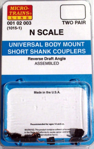 Micro Trains 00102003 N Scale 2-Pairs of Universal Body Mount Couplers (1015-1)