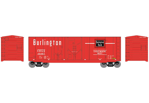 Athearn RND1003 HO scale 40' Grain Box Car Chicago, Burlington & Quincy Rd#49487