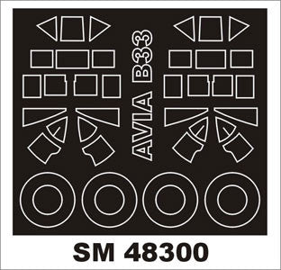 Montex 1/48 canopy masks for the Avia B-33 by Special Hobby - SM48300
