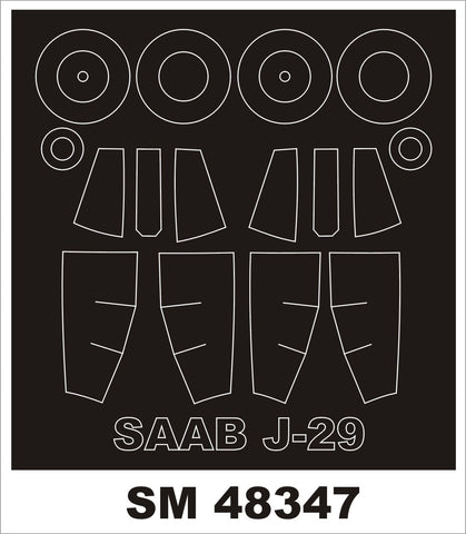 Montex 1/48 canopy masks for the Saab J29 by AZ Model - SM48347