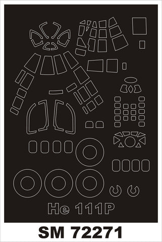 Montex 1/72 mask for He-111P by AIRFIX - SM72271