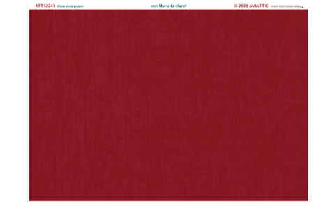 Aviattic ATT32243 1/32 Clear decal von Marwitz claret, paint on linen