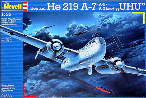 Revell 1:32 scale Heinkel He 219 A-7 (A-5/A-2 late) "UHU" kit #04666 - NOS