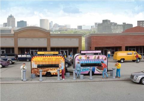 Walthers Scene Master #949-2905 HO Scale Ice Cream and Hot Dog Food Trailers Kit